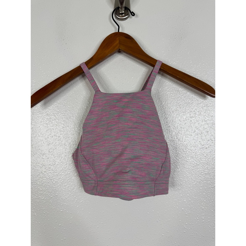 Outdoor Voices Flow Strappy Bra Watermelon Sugar Pink Green Space Dye XS NWT